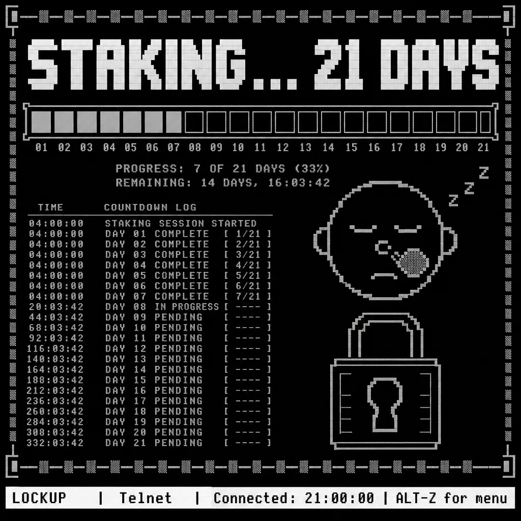 ASCII reference 7 — Greyscale progress bar, face asleep, padlock