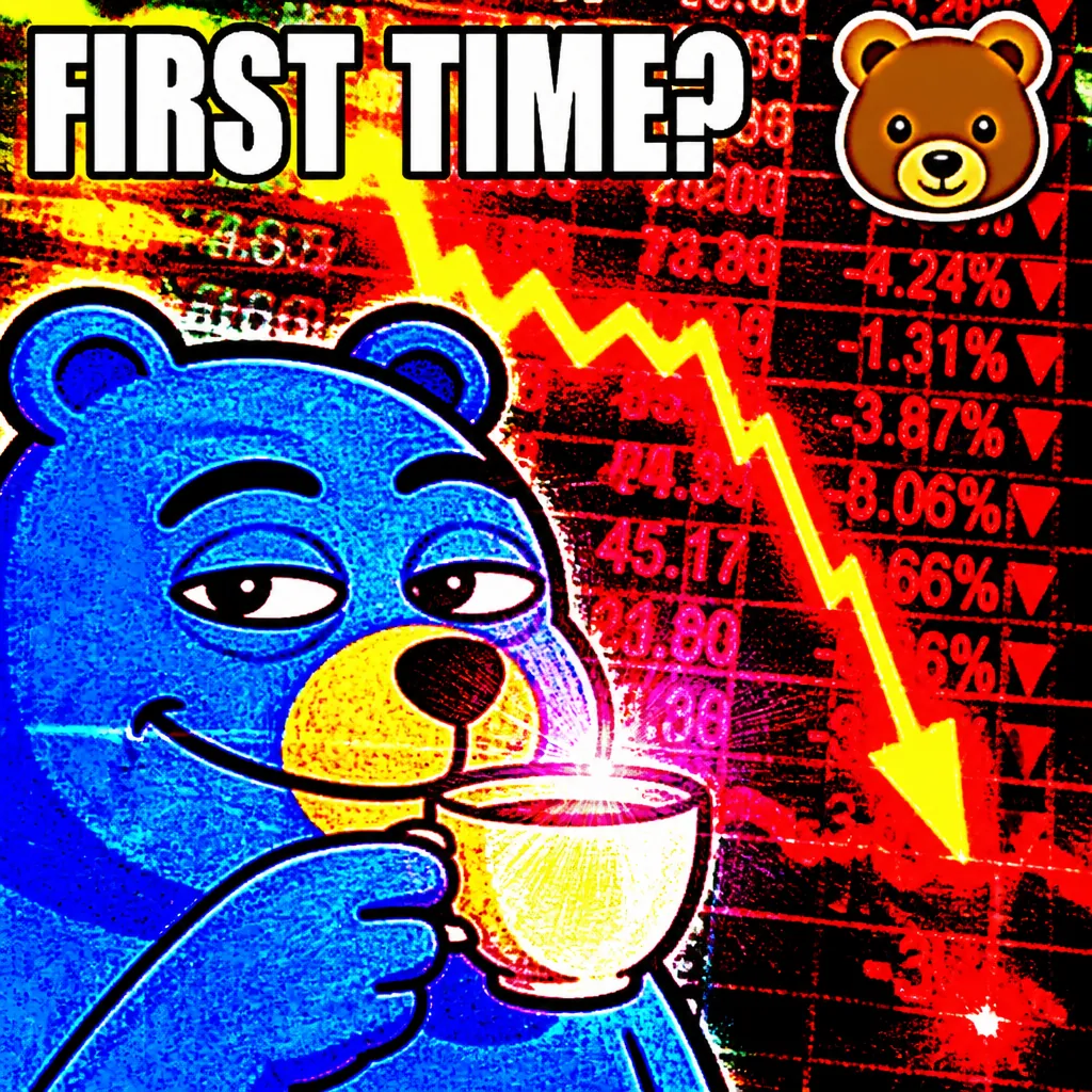 FRIEDPOST reference 4 — Blue bear sipping tea through the crash