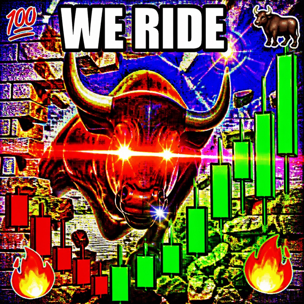 FRIEDPOST reference 8 — Laser-eyed bull turning red candles green
