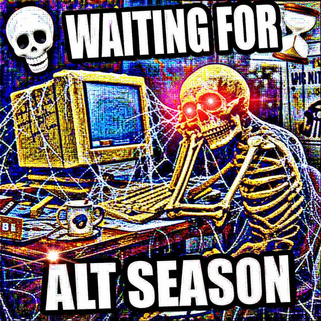 FRIEDPOST reference 22 — Skeleton at a cobwebbed computer