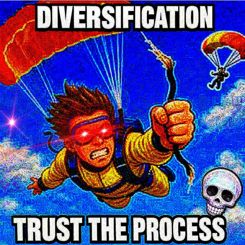 FRIEDPOST reference 25 — Skydiver with the cord in his hand
