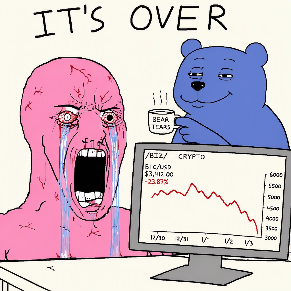 TRENCHJAK reference 2 — Pink loss face and the smug bear with bear tears