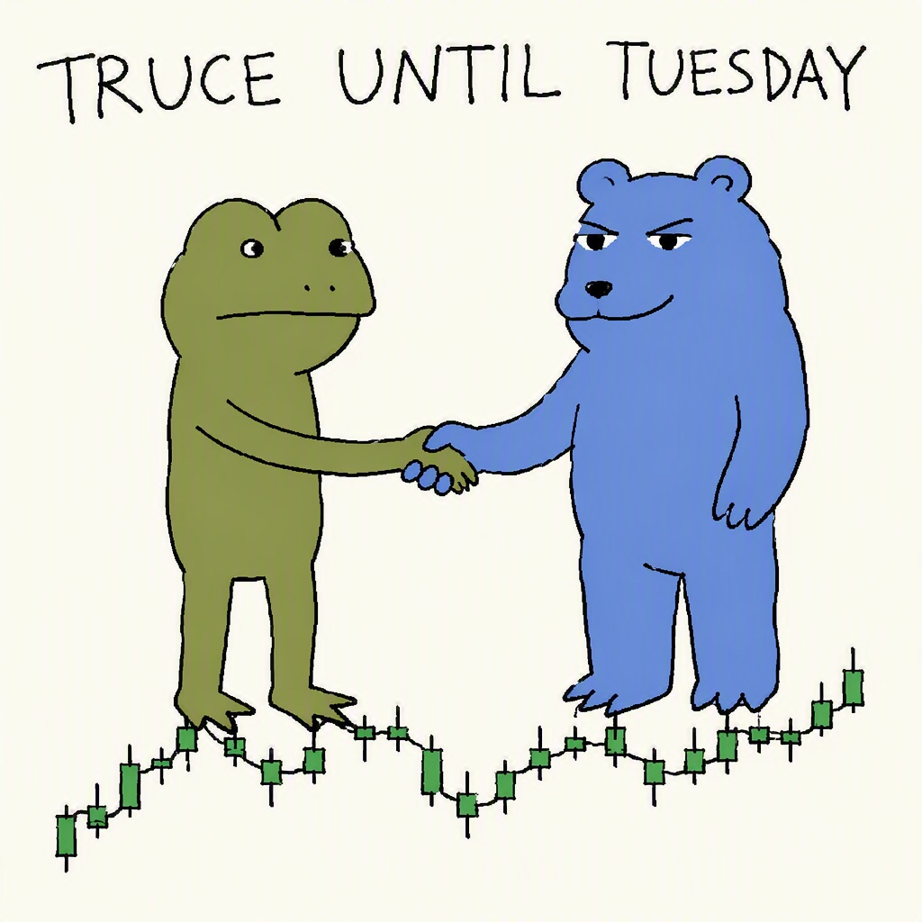 TRENCHJAK reference 3 — Frog and bear shaking hands on a chart