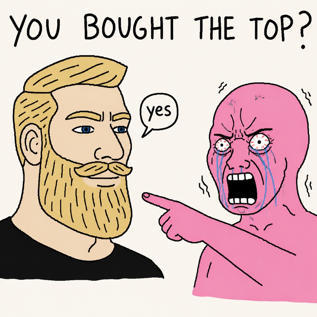 TRENCHJAK reference 9 — Drawn chad says yes, pink face panics