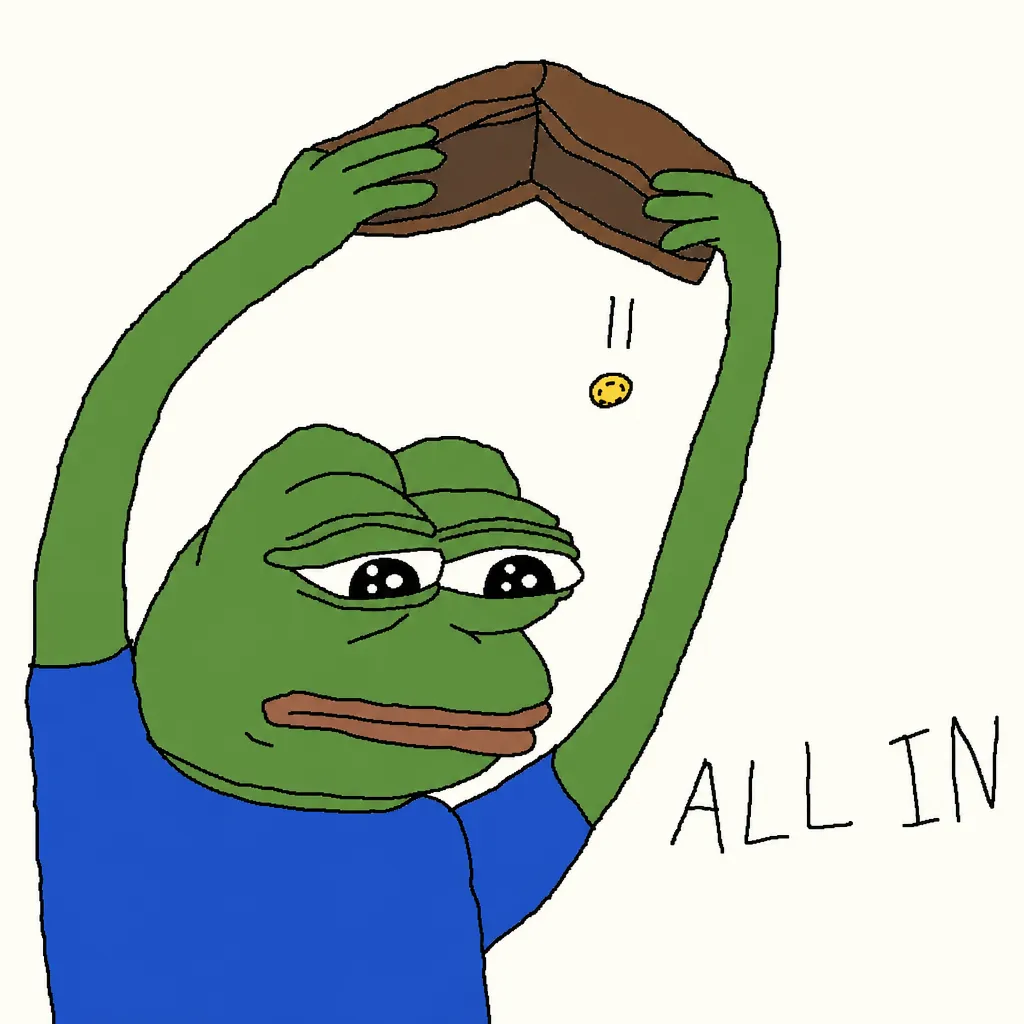 TRENCHJAK reference 17 — Frog holding the wallet upside down