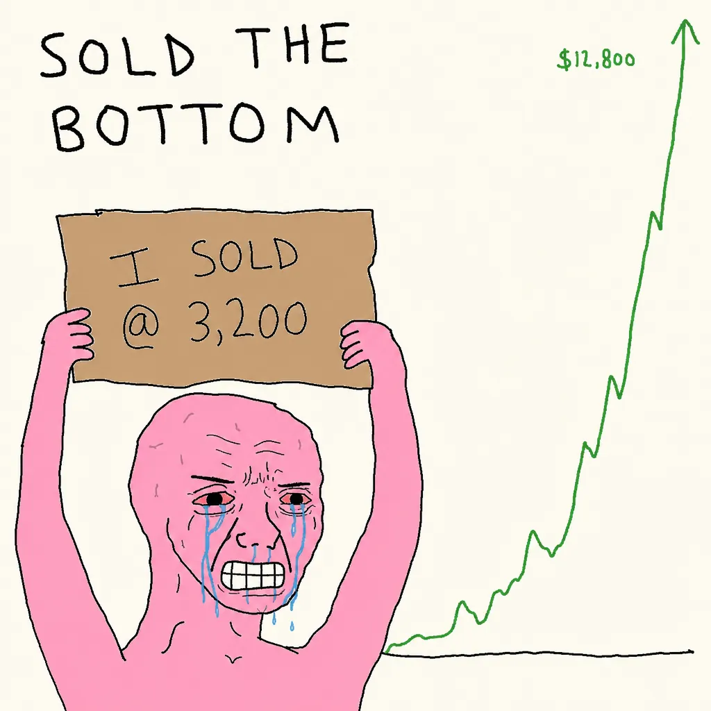 TRENCHJAK reference 24 — Loss face holding the sign as it rockets