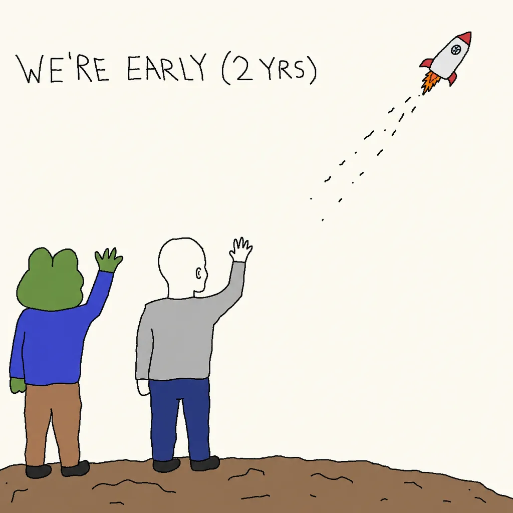 TRENCHJAK reference 25 — Frog and jak waving at a departing rocket